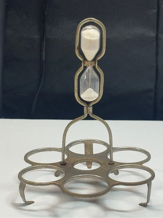 Egg Boiling Rack w/Hourglass Timer Made in Japan Grandma Core Country Granny Vtg