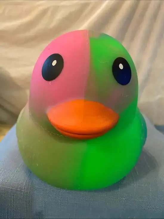 Sunny Days Tie Dye Squeezy Jumbo Duck Fidget NWT
