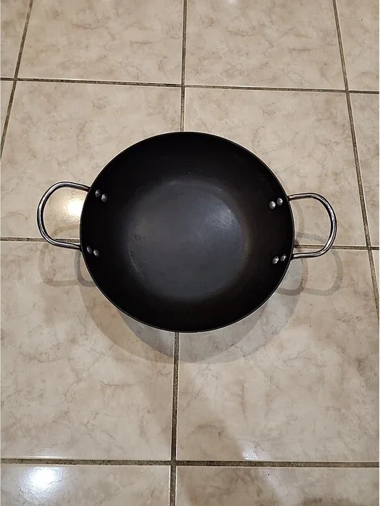 11.50Inch Carbon Steel Flat Bottom Wok SEASONED and Ready to Enjoy