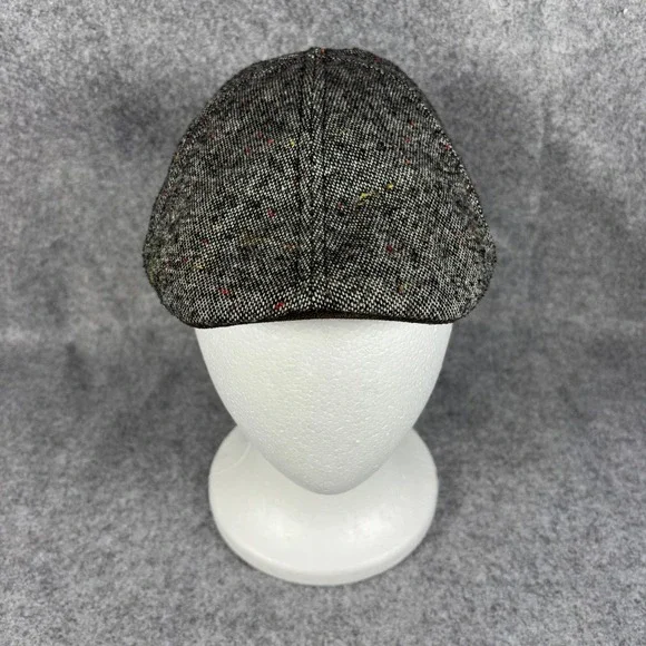 Levis Mens Donegal Tweed Flat Cap Ivy Hat SM Gray Wool Blend Driving Cap Logo