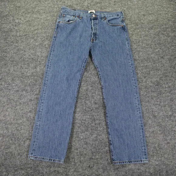 Levi's 501 Jeans Mens 36x30 Blue Denim Straight Leg Button Fly Made in‎ Haiti