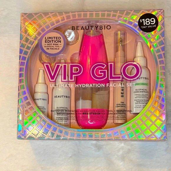 BeautyBio VIP Glo Facial Set - Hot Pink