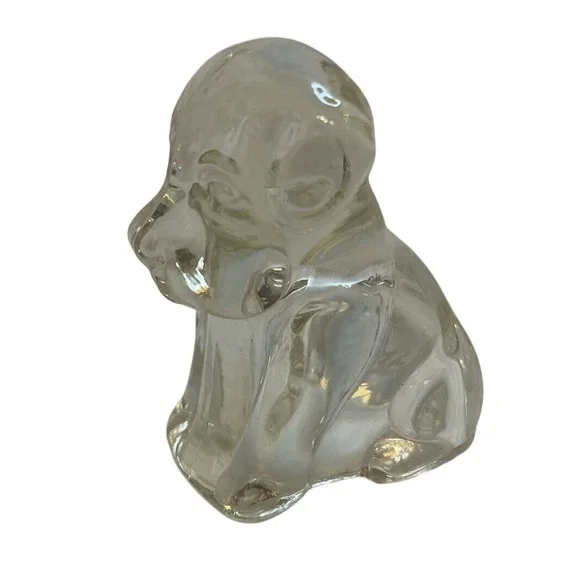 Clear Glass Puppy Dog Figurine Paperweight Home Decor‎ Cute Animal
