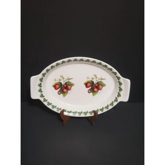 Portmeirion Strawberry Fair Fire & Ice Oval Handled Baker Dish Casserole Serving