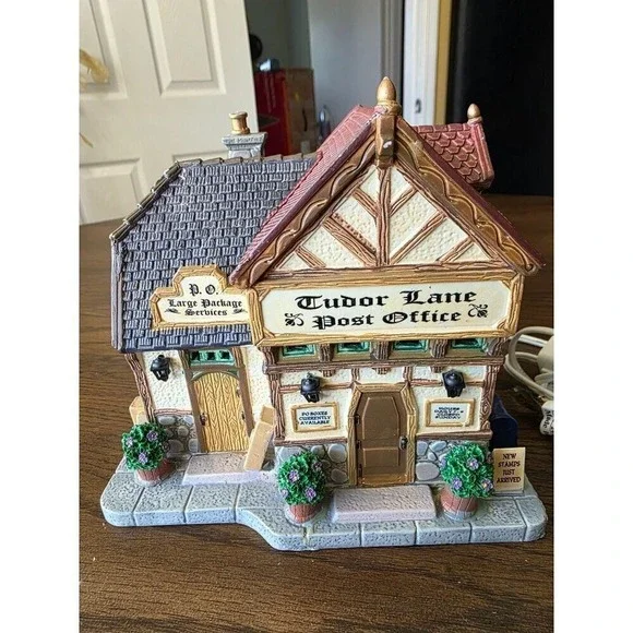 Lemax 2013 Tudor Lane Post Office Caddington Village #35519 Stamps Mail Box Rare