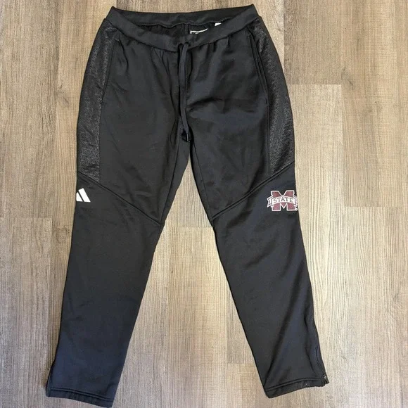 Adidas Mississippi State Bulldogs 2023 Player Issued Black Travel‎ Pants Size L