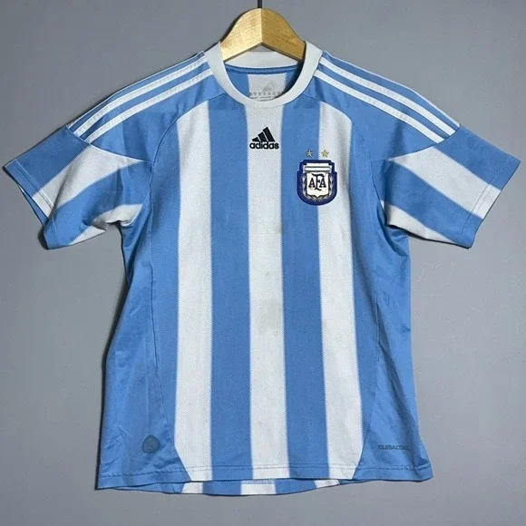 Adidas Argentina Soccer Jersey Youth‎ Size Large Blue Striped 2010 Home