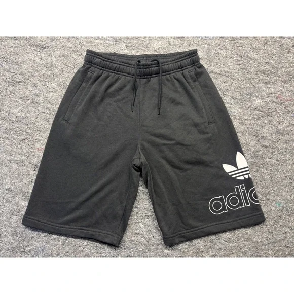 Adidas Originals Mens Trefoil French Terry‎ Shorts Black White Logo Small NEW