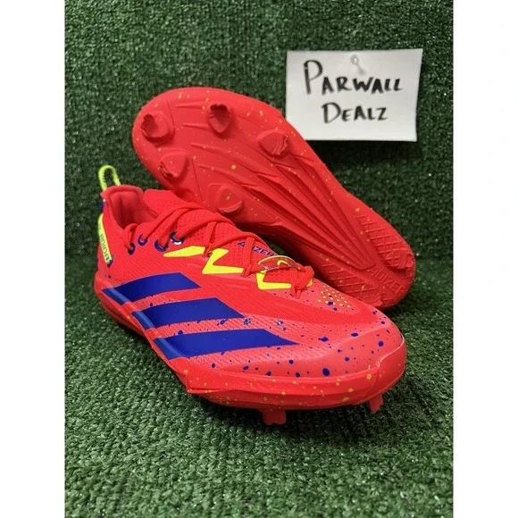 Adidas Adizero Electric + 2.0‎ Shades Baseball Metal Cleats Red Men's 7.5 JH9156
