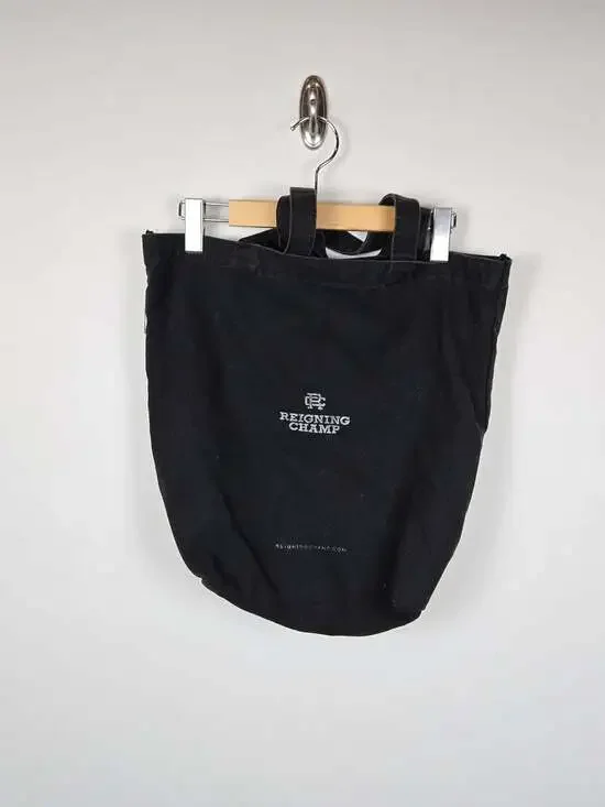 Reigning Champ Black Cotton Canvas Tote Bag Logo Minimalist Streetwear Canada