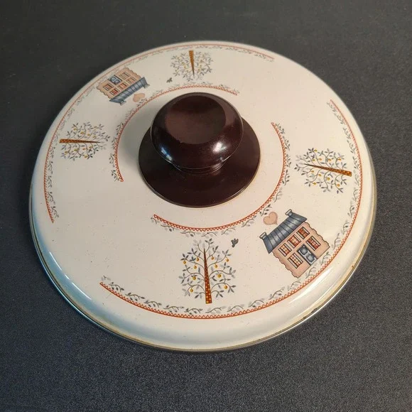 Vintage Enamel Pot Lid 7.75