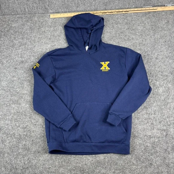 Adidas Hoodie Mens Size M Navy Blue St. Francis Xavier Rugby Athletic Pullover