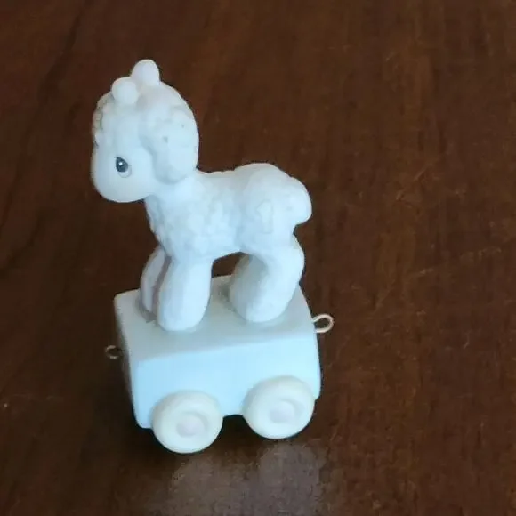 Vtg 1985 Precious Moments Happy Birthday Little Lamb 1st Birthday Train 15946