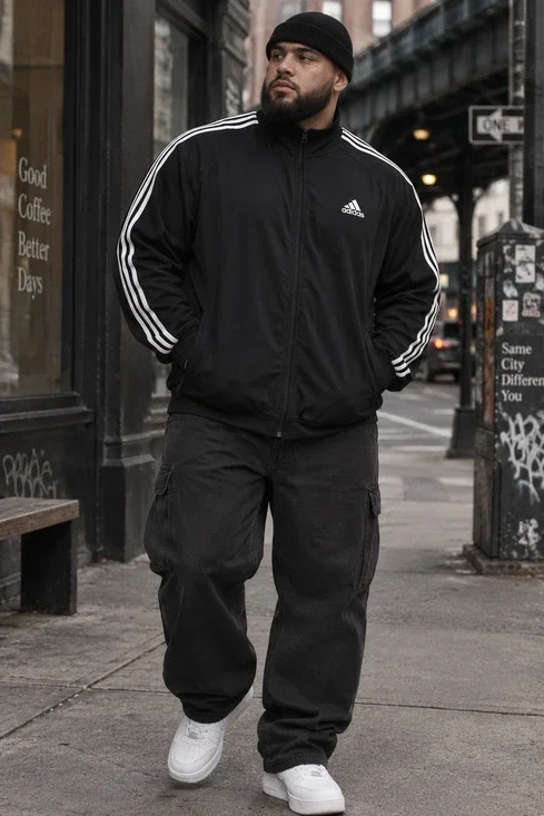 Streetwear Athleisure Adidas Essentials warm up 3 stripe jacket SZ 2XL athletic