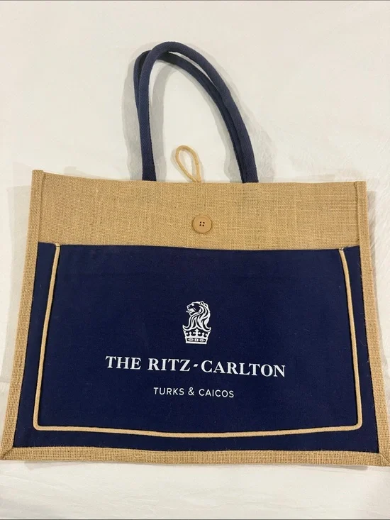 The Ritz-Carlton Turks & Caicos Navy and Tan Tote Bag