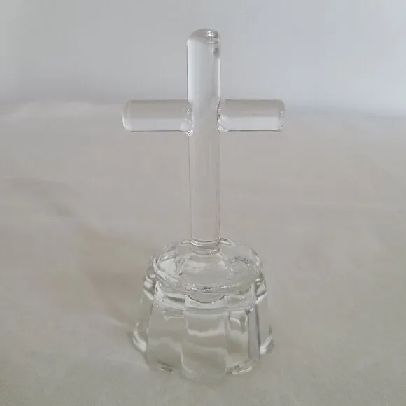 Mini Clear Glass Standing Cross Figurine - 3.5