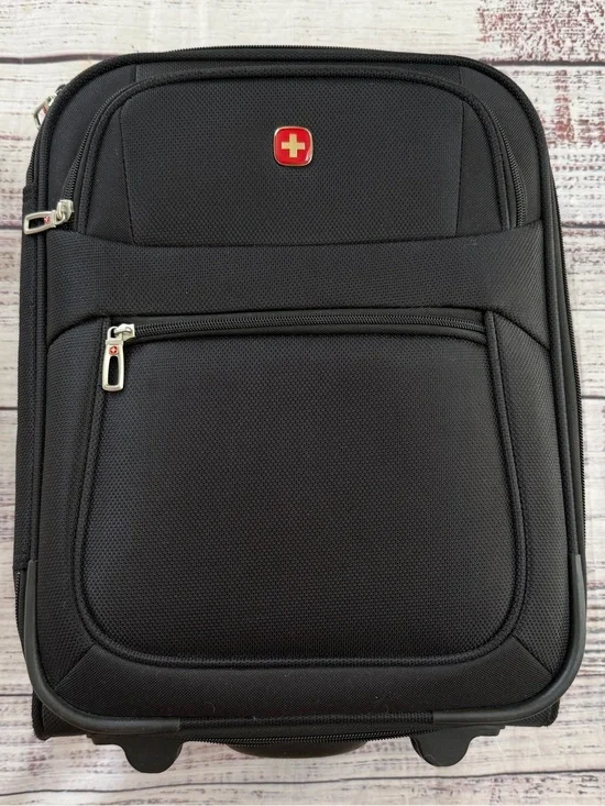 SwissGear Small Rolling Carry-On Bag Black Expandable Luggage
