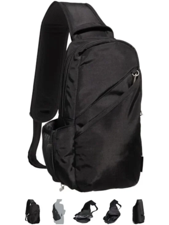Travelon Men's Women's Anti-Theft Sling Bag Black Travel NWT Lockable Zippers