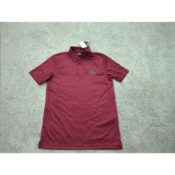 Adidas Polo‎ Shirt Mens Small Red Short Sleeve Logo Golf Athletic NEW