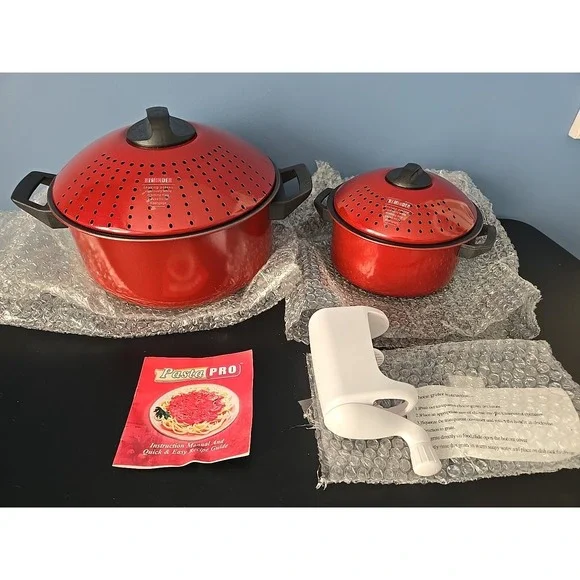 Pasta Pro Cook Drain & Serve As seen on TV 2 Quart & 6 Quart SET + Free‎ Grater