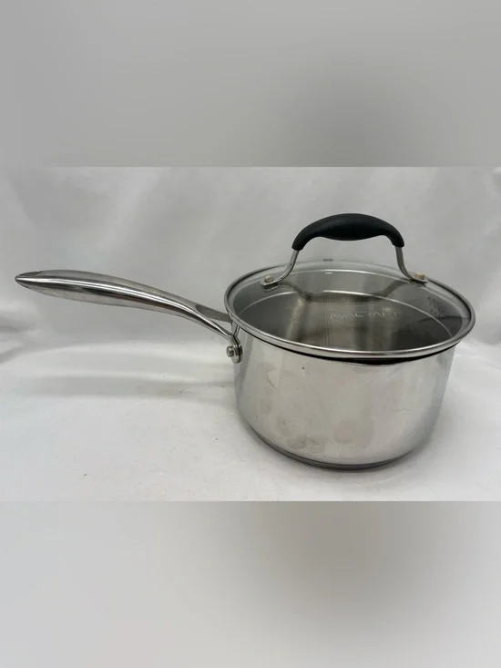 Avacraft Tri Ply Stainless Steel Saucepan With Glass Strainer Lid 2.5 Quart Qt
