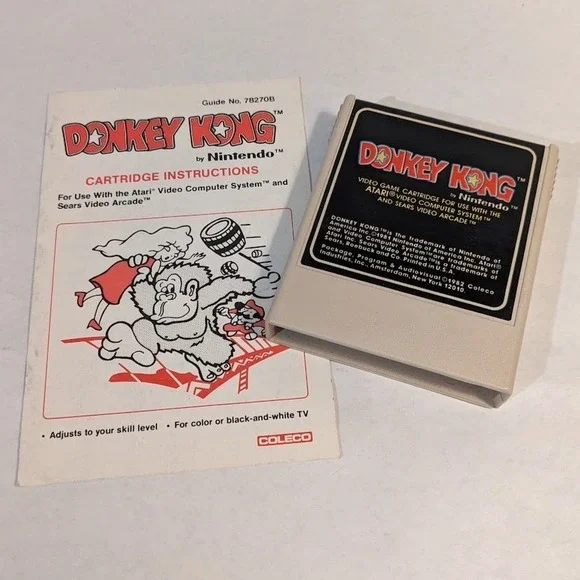 Vintage Atari 2600 Donkey Kong By Nitendo With‎ Rare Manual Untested Coleco 1982