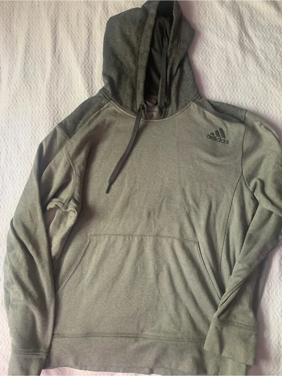 adidas unisex Olive Hoodie with Dark Hood