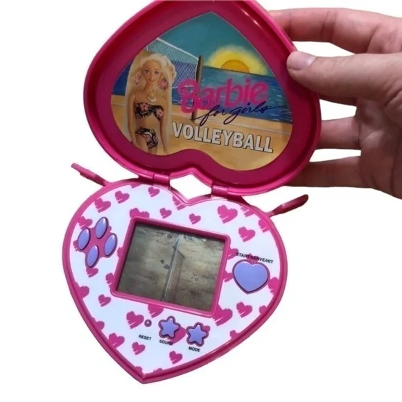 Vintage Barbie Volleyball Handheld Electronic Video Game 90s Pink