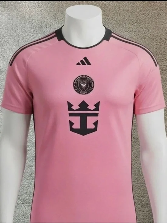 adidas Men’s Pink Athletic Crew Neck Jersey with Black Accents