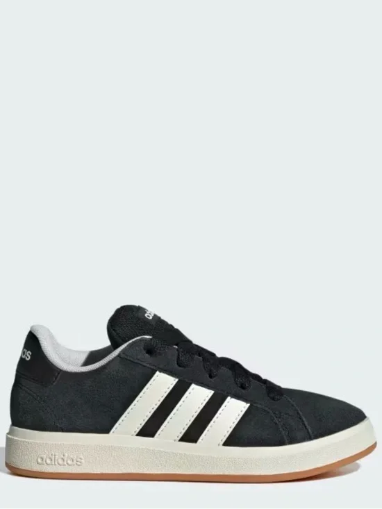 adidas Black Suede Sneakers with White Three Stripes