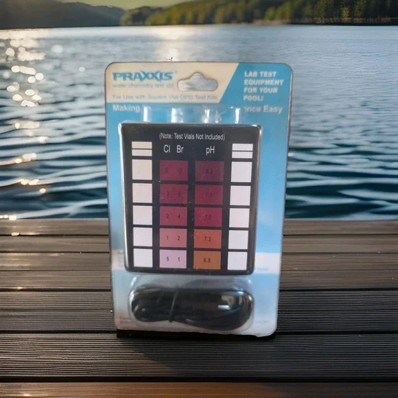 New PRAXXIS Swimming Pool Water Chemistry Test Kit Snap in Light Box,Easy Use