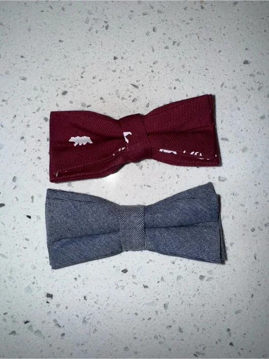 Boys Toddler Bow tie Set - Burgundy and Blue