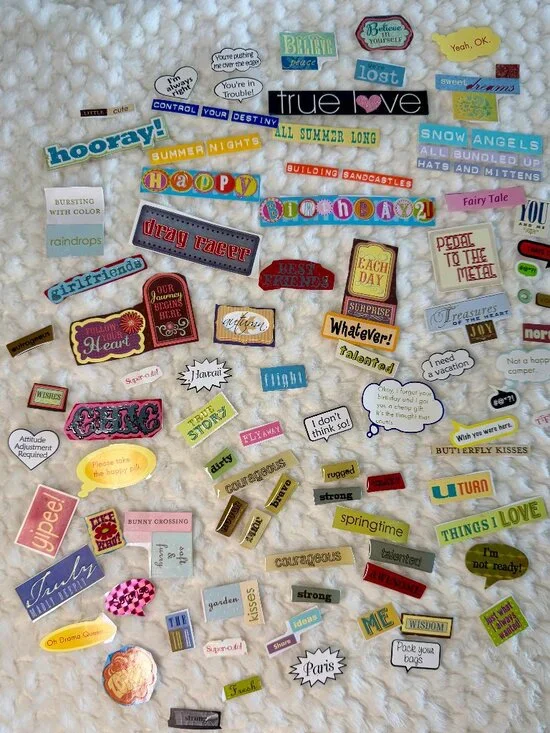 Assorted Words, Sayings and Phrases Scrapbook Sticker Lot