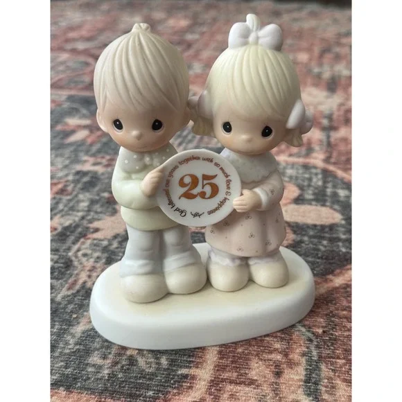 Retired Precious Moments 25th Anniversary Figurine‎ God Blessed Our Years 1983