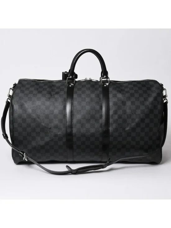 Louis Vuitton Keepall Bandouliere 55 Boston Bag Damier Graphite Black