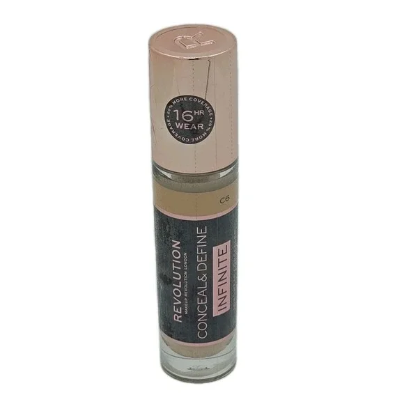 C6 Makeup Revolution Conceal & Define Concealer C6 16HR Wear‎ 0.3oz NEW SEALED
