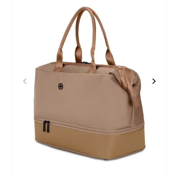 SwissGear Weekender Travel Tote Bag with Shoe Compartment Tan - Carmel NEW