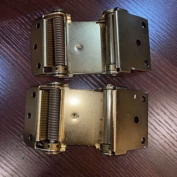 National Hardware N100-049 Satin Brass Double-Acting‎ Spring Hinge 3 L x 3 W in.