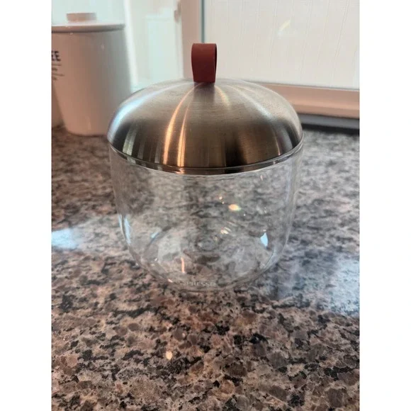 Nespresso Glass Coffee Pod Canister Jar with Stainless Steel Lid