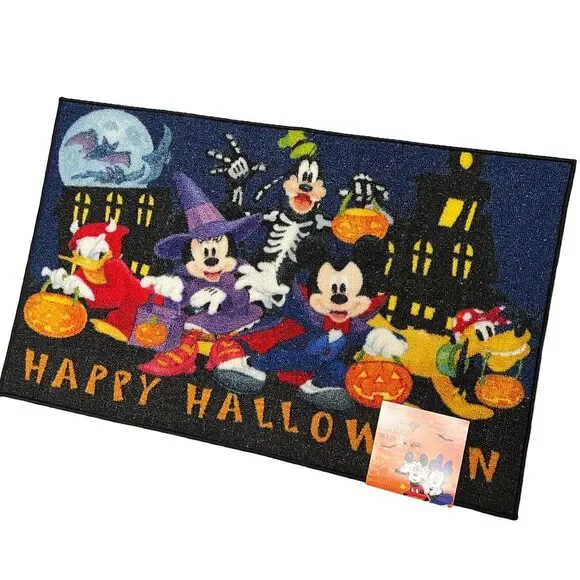 Disney Halloween Door Mat Mickey‎ Minnie Goofy Pluto Donald Trick Treat Rug Mat