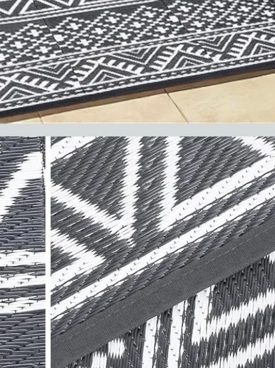 Black & White Geometric Indoor/Outdoor Door Mat