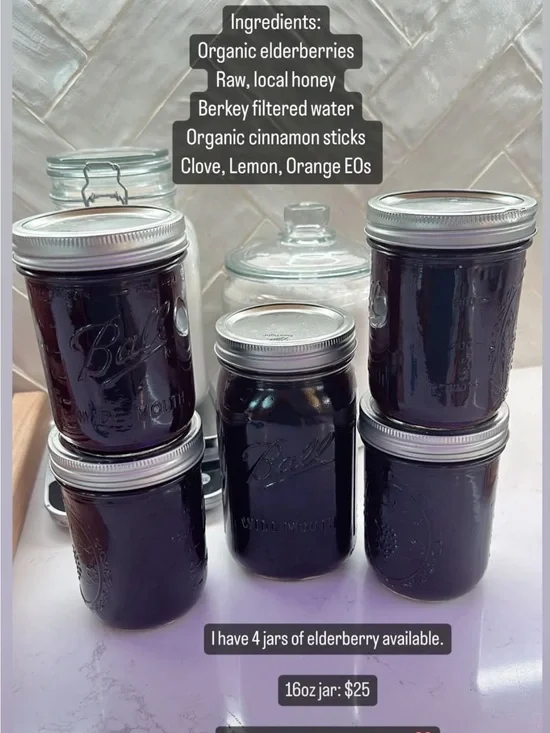 Mason Jar Elderberry Syrup - Dark Purple (16 oz)