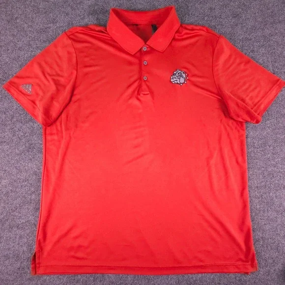 Bulldogs Polo Shirt Adidas Short Sleeve Red‎ Men's Size XL Activewear Outdoors
