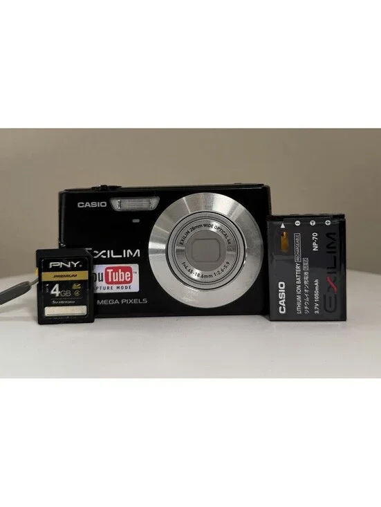 Casio Exilim EX-Z150 8.1 Digital Camera Black, Point & Shoot W/Battery & 4GB SD
