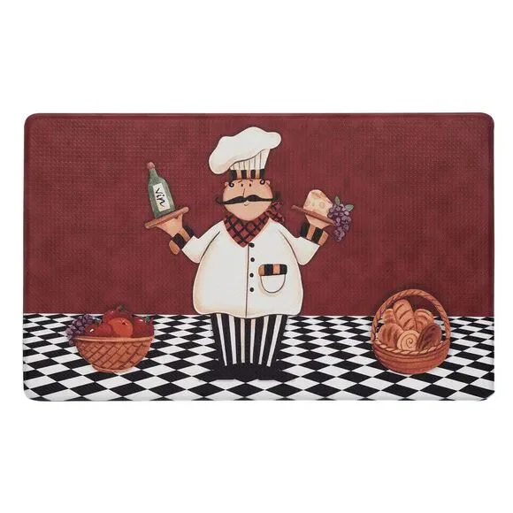 Woven Trends 30 x 18 Inches Anti-Fatigue Mat, Non-Slip Backing Chef Print