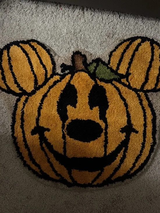 Disney Pumpkin Mickey Door Mat - Orange, Black & Green