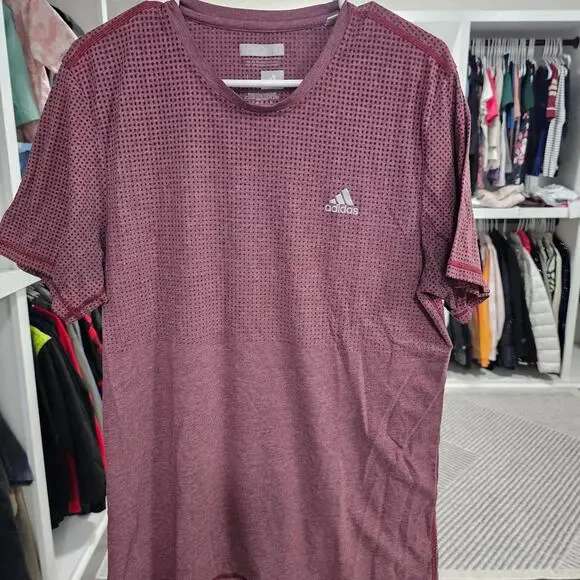 Adidas burgundy aeroknit shirt