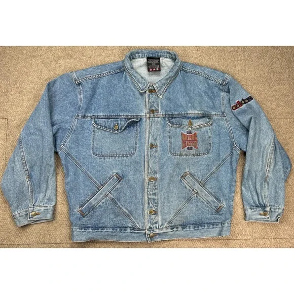 Adidas‎ 1995 Seattle NCAA Final Four Embroidered Rare Vtg Denim Jacket Size XXL