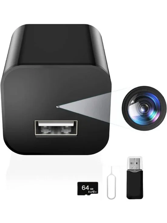 1080P Motion-Detect Mini Camera with 64GB SD Card - Home Security Nanny Cam