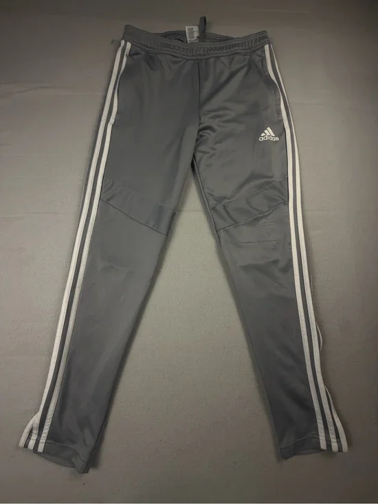 adidas Black Joggers with White Three-Stripe Detail M